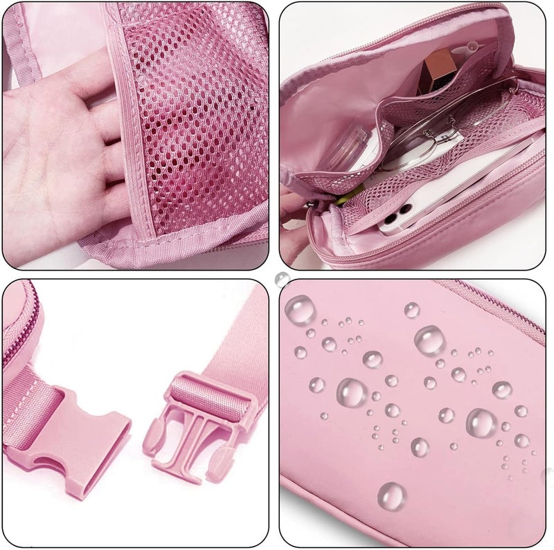 Joysoda Fanny Pack,Belt Bag,40 Inch Asjustable Strap Everywhere Belt Bag,for Women and Men Pink - Image 2